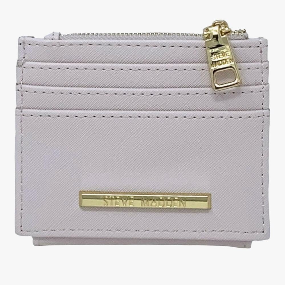 NWT Steve Madden Light Pink Card Holder with Gold Accents Wallet 4”H